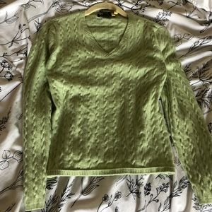 Sage green cable knit sweater